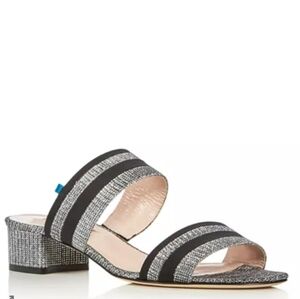 SJP by Sarah Jessica Parker Bloom Glitter Low Heel Sandals Size 40